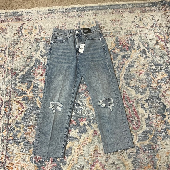 Straight ankle high rise light wash Express jeans - Picture 5 of 8